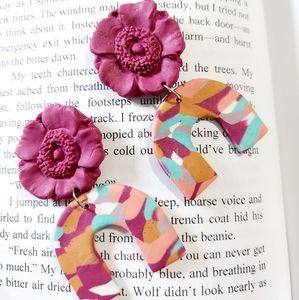Poppy Multicolored Polymer Clay Earrings